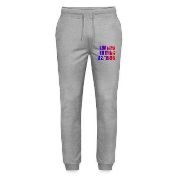30th Birthday Limited Edition 02/1996 - Stanley/Stella Mover Unisex Organic Jogging Trousers - heather grey - Front - Marisol (170cm) & Nik (191cm)