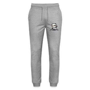 Panda DJ Dancing Techno Music DJ Party - Stanley/Stella Mover Unisex Organic Jogging Trousers - heather grey - Front - Marisol (170cm) & Nik (191cm)