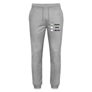 Liste de contrôle MAMA - Pantalon de jogging bio MOVER Stanley/Stella unisexe - gris chiné - Devant - Marisol (170cm) & Nik (191cm)