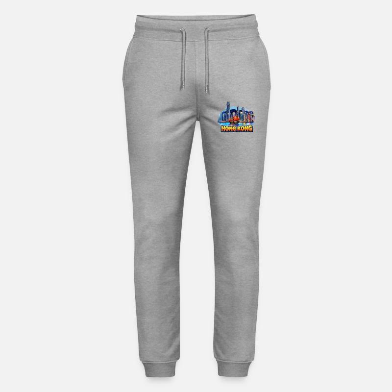 Hong Kong Skyline  - Stanley/Stella Unisex Bio Jogginghose Mover  - Grau meliert