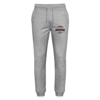 Men's 60th Anniversary Gift 1966 – Bogosse Club - Stanley/Stella Mover Unisex Organic Jogging Trousers - heather grey - Front - Marisol (170cm) & Nik (191cm)