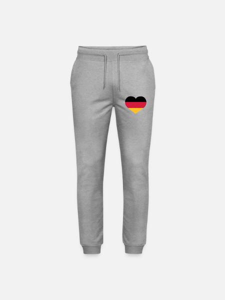 Deutschland Herz | Herz | Heart - Stanley/Stella Mover Unisex Organic Jogging Trousers - heather grey