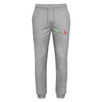 Italy motorcycle biker - Stanley/Stella Mover Unisex Organic Jogging Trousers - heather grey - Front - Marisol (170cm) & Nik (191cm)