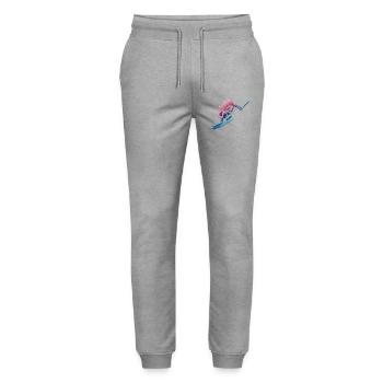 Vintage Skiers - Stanley/Stella Mover Unisex Organic Jogging Trousers - heather grey - Front - Marisol (170cm) & Nik (191cm)