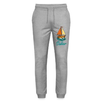 segelboot sailor - Stanley/Stella Unisex Bio Jogginghose Mover  - Grau meliert - Vorne - Marisol (170cm) & Nik (191cm)