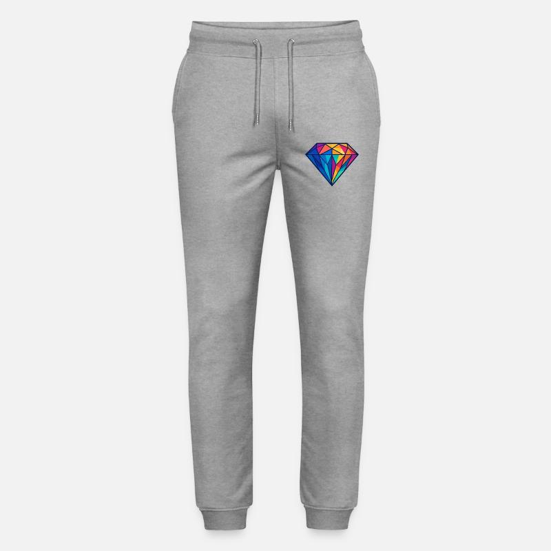 Geometrischer Diamant | Bunt / Regenbogen Design - Stanley/Stella Unisex Bio Jogginghose Mover  - Grau meliert