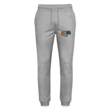 GARBA – Bestes Frühstück der Welt - Stanley/Stella Unisex Bio Jogginghose Mover  - Grau meliert - Vorne - Marisol (170cm) & Nik (191cm)