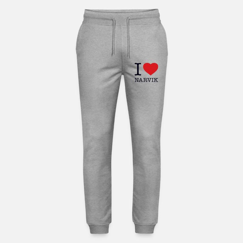 i love Narvik - Stanley/Stella Unisex Bio Jogginghose Mover  - Grau meliert