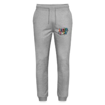 Bester Papa – Bunt und Verspielt - Stanley/Stella Unisex Bio Jogginghose Mover  - Grau meliert - Vorne - Marisol (170cm) & Nik (191cm)