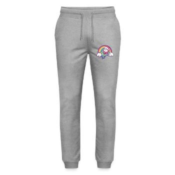 Hummingbird Bird Santa Claus Christmas - Stanley/Stella Mover Unisex Organic Jogging Trousers - heather grey - Front - Marisol (170cm) & Nik (191cm)