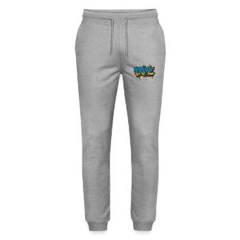 Prime Graffiti Neon Splash - Stanley/Stella Unisex Bio Jogginghose Mover  - Grau meliert - Vorne - Marisol (170cm) & Nik (191cm)