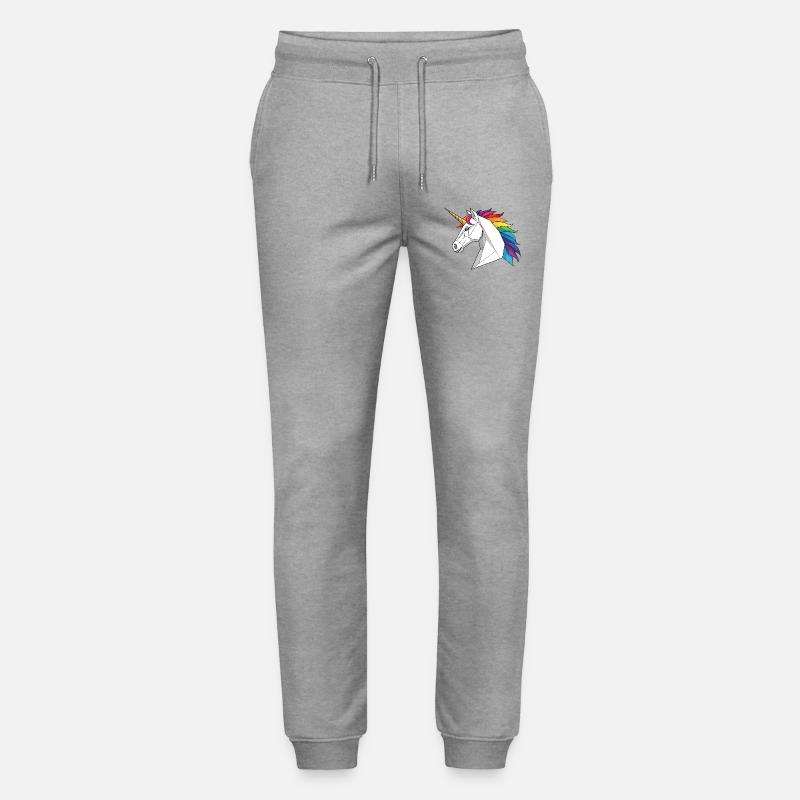 Geometrisches Einhorn mit Regenbogen - Stanley/Stella Unisex Bio Jogginghose Mover  - Grau meliert