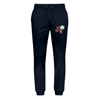 YOU CAN BE A RAILWAY WORKER WITHOUT WARNING! (train) - Stanley/Stella Mover Unisex Organic Jogging Trousers - navy - Front - Marisol (170cm) & Nik (191cm)