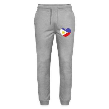 Drapeau du cœur des Philippines - Pantalon de jogging bio MOVER Stanley/Stella unisexe - gris chiné - Devant - Marisol (170cm) & Nik (191cm)