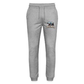 Yosemite Bear - Aménagement extérieur des parcs nationaux - Pantalon de jogging bio MOVER Stanley/Stella unisexe - gris chiné - Devant - Marisol (170cm) & Nik (191cm)