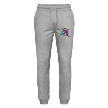 Heavy Metal Rocker Animal Guitar Rock Owl Music - Stanley/Stella Mover Unisex Organic Jogging Trousers - heather grey - Front - Marisol (170cm) & Nik (191cm)