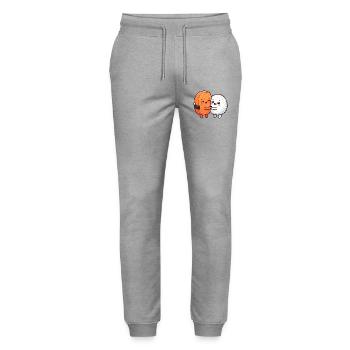 Sushi Hug Lachsreis Japanisches Essen Sushi Hug - Stanley/Stella Unisex Bio Jogginghose Mover  - Grau meliert - Vorne - Marisol (170cm) & Nik (191cm)