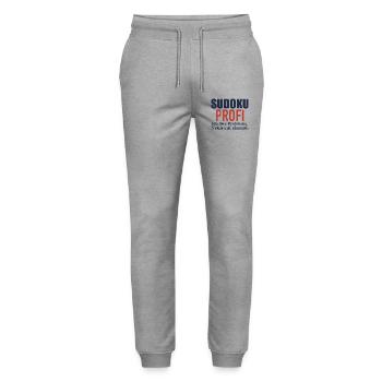 Sudoku Profi – Ich löse Probleme - Stanley/Stella Unisex Bio Jogginghose Mover  - Grau meliert - Vorne - Marisol (170cm) & Nik (191cm)