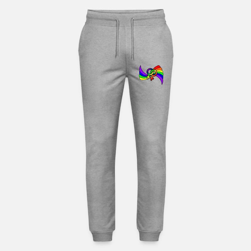 Regenbogen lesbies stolzes Logo - Stanley/Stella Unisex Bio Jogginghose Mover  - Grau meliert