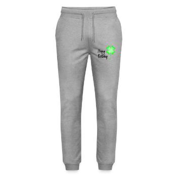 ALLES GUTE ZUM GEBURTSTAG. ALLES GUTE ZUM GEBURTSTAG. JAHRESTAG. - Stanley/Stella Unisex Bio Jogginghose Mover  - Grau meliert - Vorne - Marisol (170cm) & Nik (191cm)
