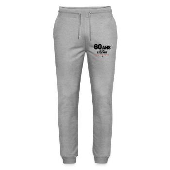 60 Years of Pure Legend Funny Birthday Gift - Stanley/Stella Mover Unisex Organic Jogging Trousers - heather grey - Front - Marisol (170cm) & Nik (191cm)