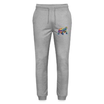Bunte Turtle Rainbow Pop Art Aquarell - Stanley/Stella Unisex Bio Jogginghose Mover  - Grau meliert - Vorne - Marisol (170cm) & Nik (191cm)