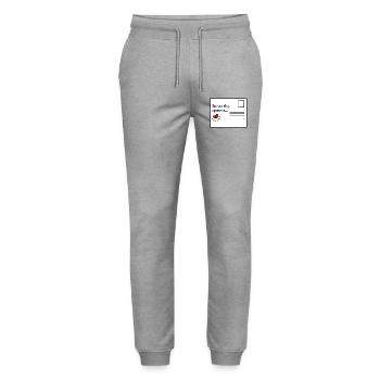 See_you_later_operator - Stanley/Stella Mover Unisex Organic Jogging Trousers - heather grey - Front - Marisol (170cm) & Nik (191cm)