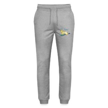 Nudis Don’t Run – Slow Down & Dive - Stanley/Stella Unisex Bio Jogginghose Mover  - Grau meliert - Vorne - Marisol (170cm) & Nik (191cm)