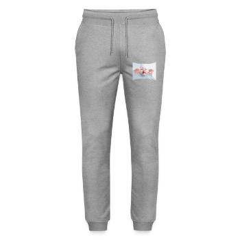 Bébé luxueux en tissu blanc - Pantalon de jogging bio MOVER Stanley/Stella unisexe - gris chiné - Devant - Marisol (170cm) & Nik (191cm)