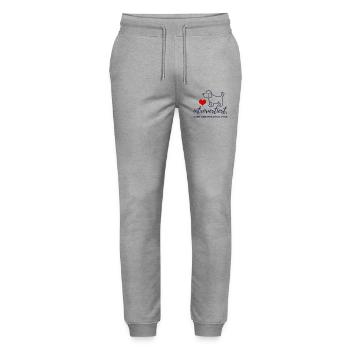 Introvertiert aber mein Hund mag mich Design - Stanley/Stella Unisex Bio Jogginghose Mover  - Grau meliert - Vorne - Marisol (170cm) & Nik (191cm)