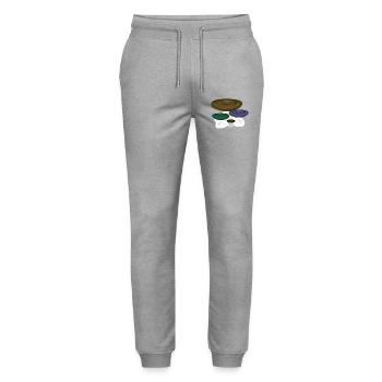 colorful mushrooms mushroom nature forest - Stanley/Stella Mover Unisex Organic Jogging Trousers - heather grey - Front - Marisol (170cm) & Nik (191cm)