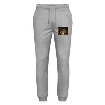 Pixelierte Las Meninas - Stanley/Stella Unisex Bio Jogginghose Mover  - Grau meliert - Vorne - Marisol (170cm) & Nik (191cm)