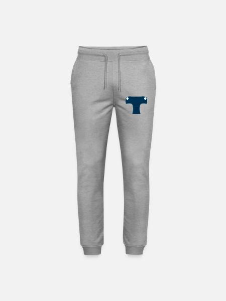 Mitternachtsblauer stilisierter Hammerhai-Kopf - Stanley/Stella Unisex Bio Jogginghose Mover - Grau meliert