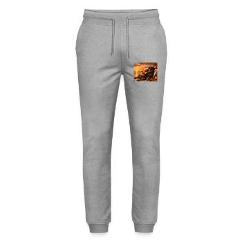 Rottweiler détendu sur la plage - Pantalon de jogging bio MOVER Stanley/Stella unisexe - gris chiné - Devant - Marisol (170cm) & Nik (191cm)