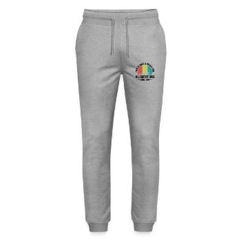 Retro Alligator Dad Silhouette - Stanley/Stella Mover Unisex Organic Jogging Trousers - heather grey - Front - Marisol (170cm) & Nik (191cm)