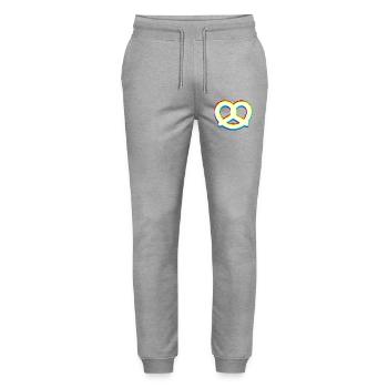 EDM Pretzel – Elektronische Tanzmusik - Stanley/Stella Unisex Bio Jogginghose Mover  - Grau meliert - Vorne - Marisol (170cm) & Nik (191cm)