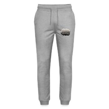Coffee cup for grandpa - Stanley/Stella Mover Unisex Organic Jogging Trousers - heather grey - Front - Marisol (170cm) & Nik (191cm)