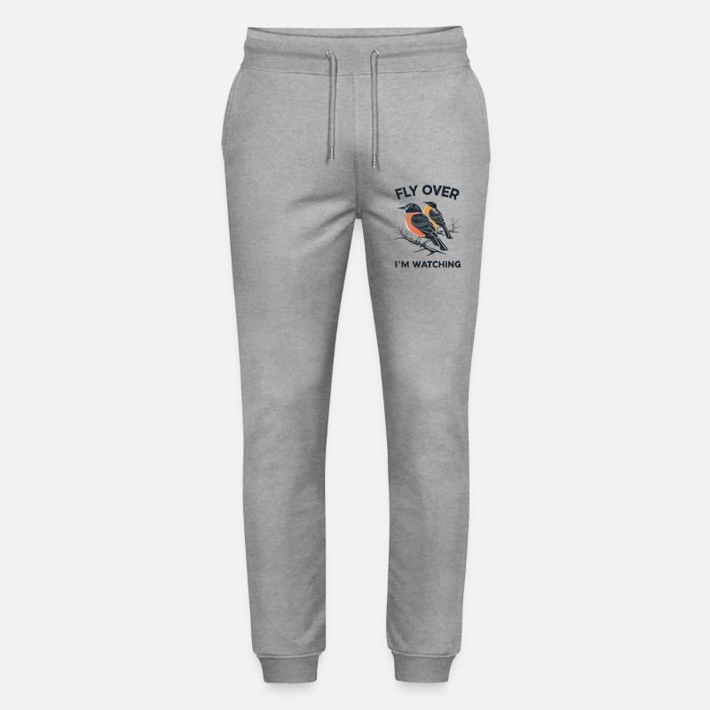"vole, je regarde" slogan - Pantalon de jogging bio MOVER Stanley/Stella unisexe - gris chiné