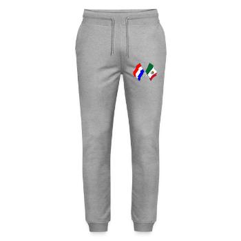 Flag Netherlands, flag Mexico - Stanley/Stella Mover Unisex Organic Jogging Trousers - heather grey - Front - Marisol (170cm) & Nik (191cm)