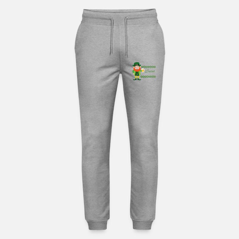Joyeuse Saint Patrick - Leprechaun Souriant - Pantalon de jogging bio MOVER Stanley/Stella unisexe - gris chiné