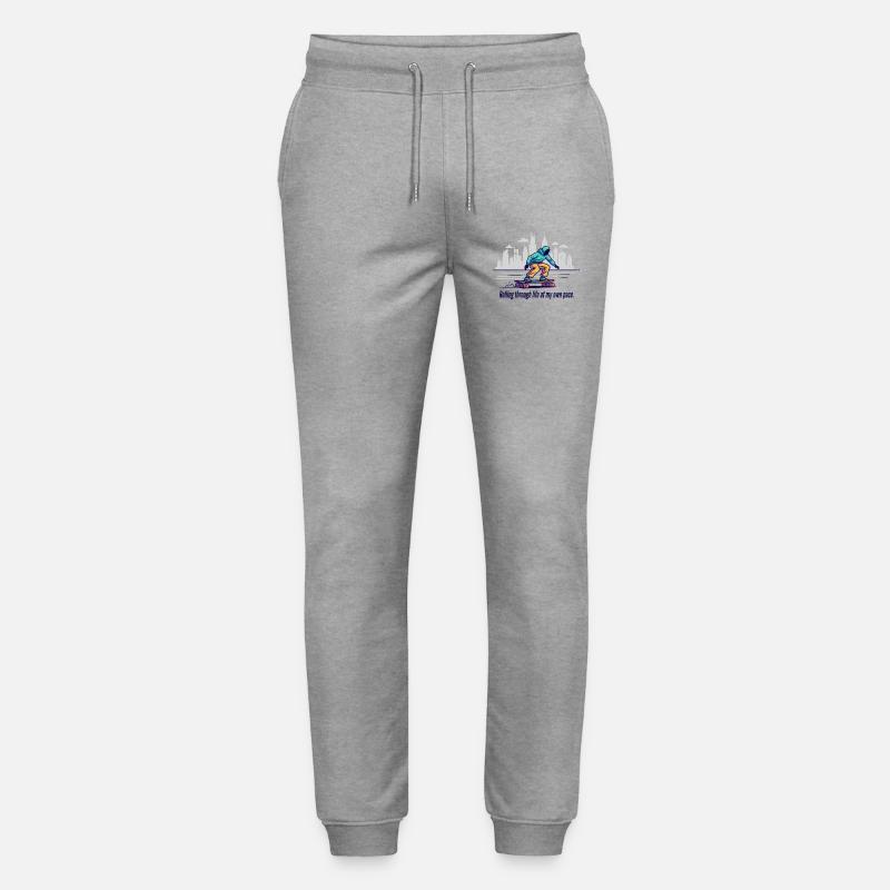 Rolling Through Life - Stanley/Stella Unisex Bio Jogginghose Mover  - Grau meliert