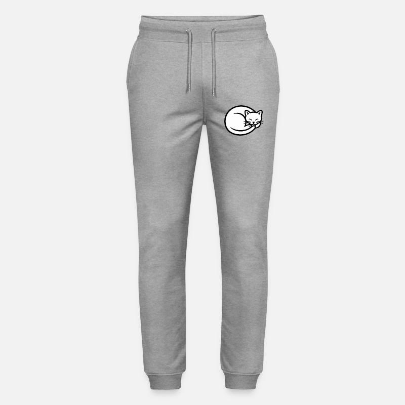 Schläfrige Katzensilhouette - Stanley/Stella Unisex Bio Jogginghose Mover  - Grau meliert