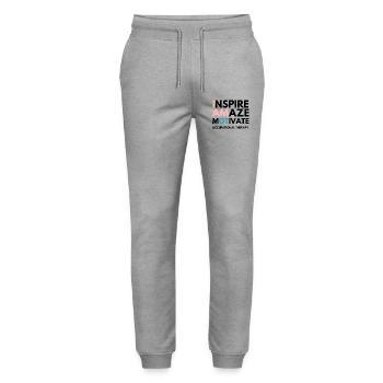 Occupational Therapy Gift For Therapist OT - Stanley/Stella Mover Unisex Organic Jogging Trousers - heather grey - Front - Marisol (170cm) & Nik (191cm)
