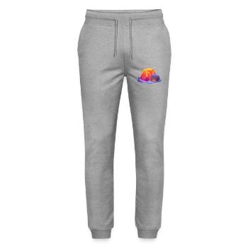 Lavahügel Kuschel Igel - Stanley/Stella Unisex Bio Jogginghose Mover  - Grau meliert - Vorne - Marisol (170cm) & Nik (191cm)