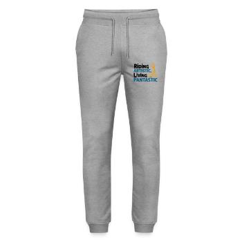 Künstlerischer Radsport - Stanley/Stella Unisex Bio Jogginghose Mover  - Grau meliert - Vorne - Marisol (170cm) & Nik (191cm)