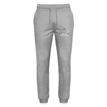 Rien de mignon ne vaut lire Pierre, papier, ciseaux - Pantalon de jogging bio MOVER Stanley/Stella unisexe - gris chiné - Devant - Marisol (170cm) & Nik (191cm)