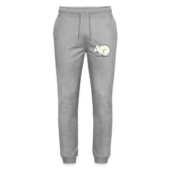 Weiße Ratte - Stanley/Stella Unisex Bio Jogginghose Mover  - Grau meliert - Vorne - Marisol (170cm) & Nik (191cm)