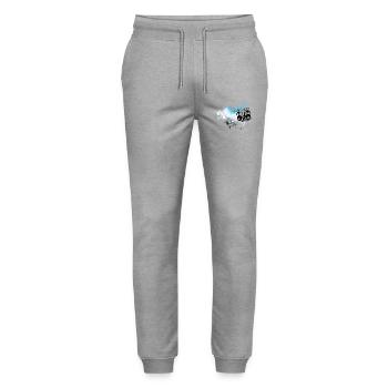 Frutiger Metro Lautsprecher – Floral Grunge Splash - Stanley/Stella Unisex Bio Jogginghose Mover  - Grau meliert - Vorne - Marisol (170cm) & Nik (191cm)