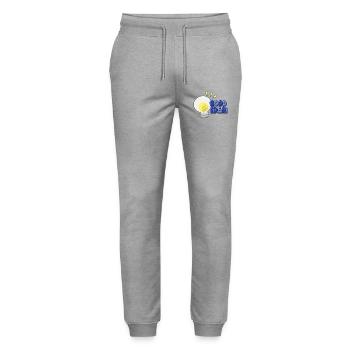 Good Idea Light Bulb Comic - Stanley/Stella Mover Unisex Organic Jogging Trousers - heather grey - Front - Marisol (170cm) & Nik (191cm)