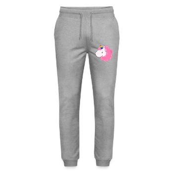 Einhorn - Stanley/Stella Unisex Bio Jogginghose Mover  - Grau meliert - Vorne - Marisol (170cm) & Nik (191cm)